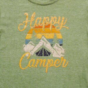NEW WITHOUT TAG HAPPY CAMPER Mountain Tent Graphic Short Sleeve Tshirt Small